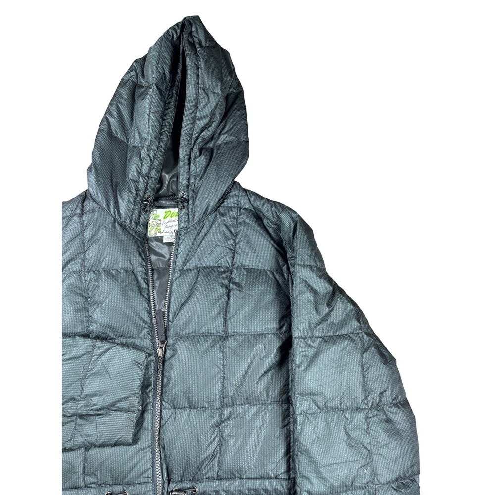 Vintage Eddie Bauer EB550 Premium Goose Down Gray Ripstop Quilted Women XL/L